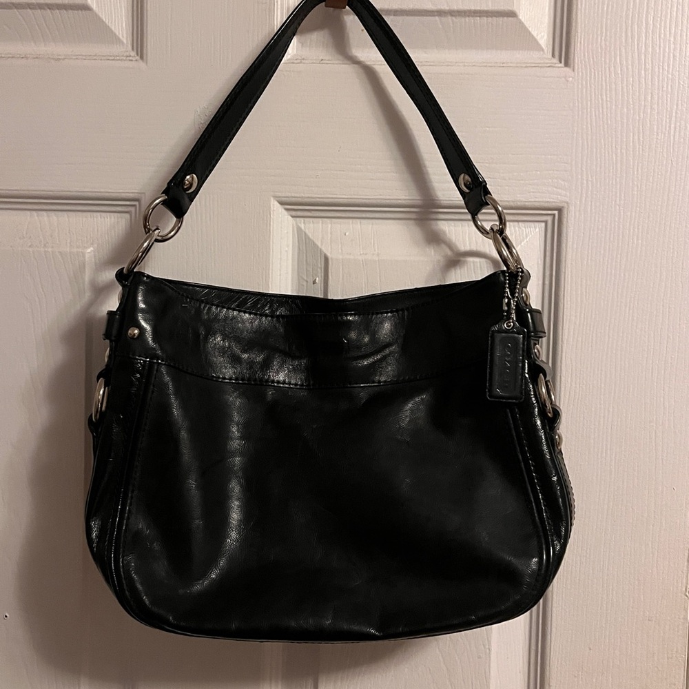 Coach Black Leather Shoulder Bag